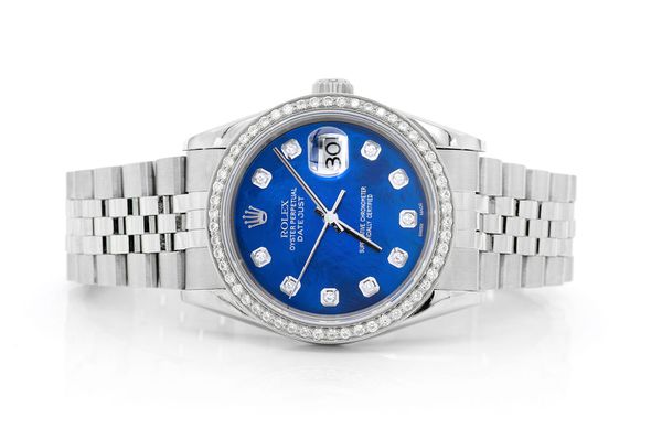 Rolex Datejust 36MM Steel (16200) - 1.00ctw Diamond Bezel