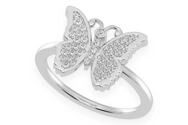 Butterfly Emoji Diamond Ring 14k Solid Gold 0.20ctw