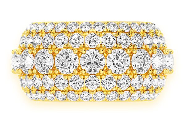 Five Row Diamond Ring 14k Solid Gold 5.25ctw 