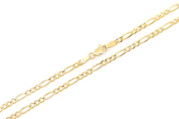 3MM Figaro Chain 14k Solid Gold 