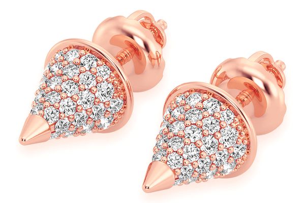 Bullet Point Diamond Earrings 14k Solid Gold 0.70ctw