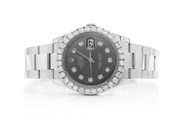 Rolex Datejust 36MM Steel (116200) - 3.75ctw Diamond Bezel