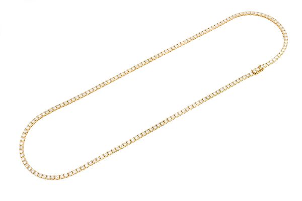 14pt Prong Set Tennis Necklace 14k Solid Gold 23.00ctw