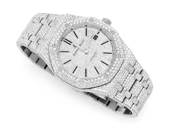 Audemars Piguet Royal Oak 37MM Stainless Steel - 24.00ctw Fully Iced Out