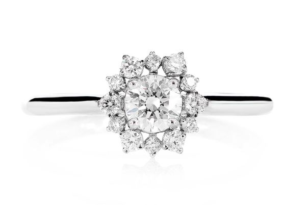 0.45ctw Flower Burst - Diamond Engagement Ring - All Natural 