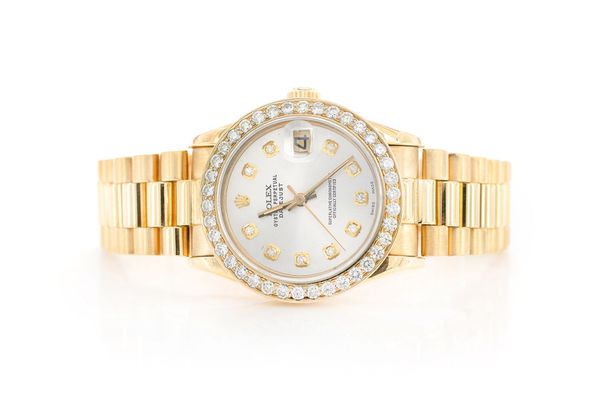 Rolex Presidential 31MM 18k Yellow Gold (68278) - 1.60ctw Diamond Bezel