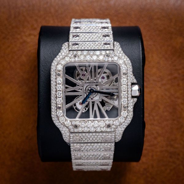 Cartier - Santos Skeleton Iced Out - Stainless Steel (mb1631)