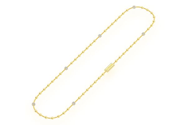 5 Diamond Bead Rosary Chain 14k Solid Gold 2.75ctw