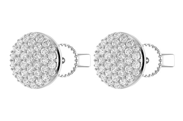 Dome Diamond Stud Earrings 14k Solid Gold 0.50ctw