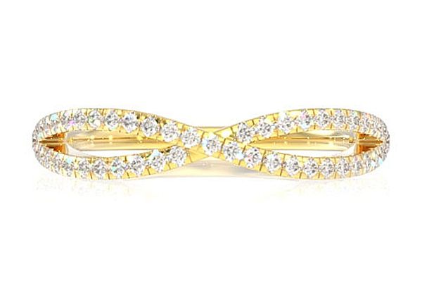 Infinity Crossover Diamond Band 14k Solid Gold 0.25ctw