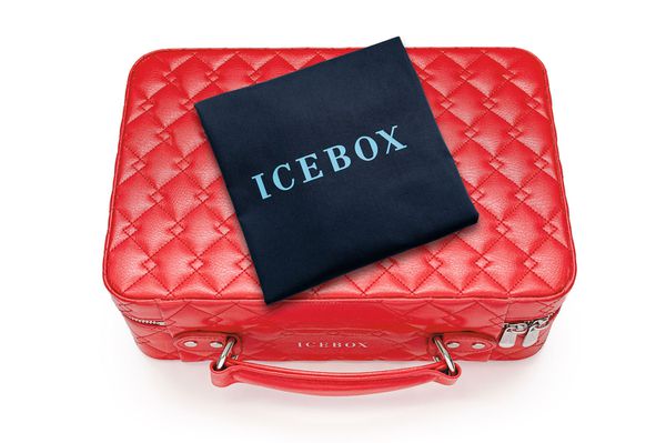 Icebox Leather World Traveler Jewelry Case - 4 Watches Red