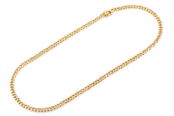 5MM Miami Cuban Half Link Diamond Necklace 14k Solid Gold 1.50ctw