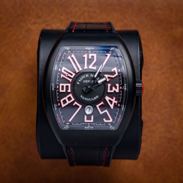 Franck Muller Vanguard Master Of Complications Titanium Black/red Stitching Strap (2023)