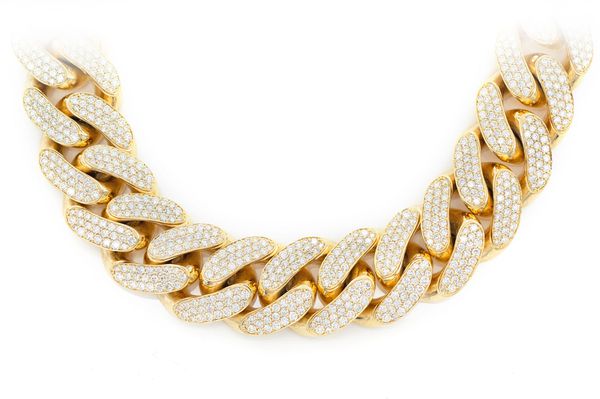 Icebox 22MM Miami Cuban Link Diamond Necklace 14k Solid Gold 59.65ctw