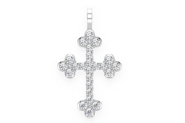 Selene Cross Diamond Pendant 14k Solid Gold 0.85ctw