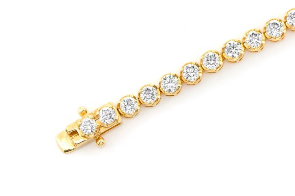 13pt Crown Set Diamond Bracelet 14k Solid Gold 6.75ctw