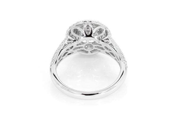 Icebox - 1.50ct Round Solitaire - Double Halo - Diamond Engagement Ring ...