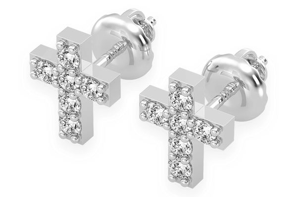 Icebox - Cross Stud Diamond Earrings 14k Solid Gold 0.10ctw