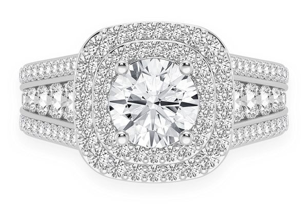 Icebox - 1.00ct Round Solitaire - Double Halo - Diamond Engagement Ring ...