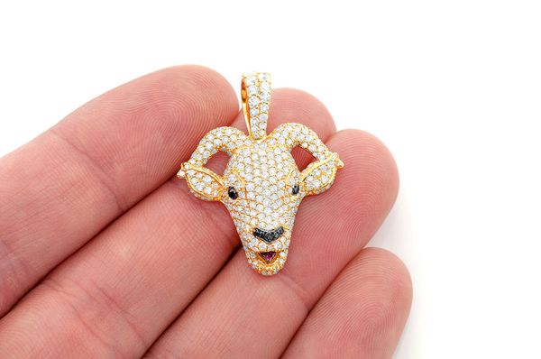 gold goat head pendant