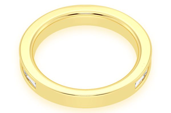 One Row Baguette Channel Set Band 14k Solid Gold .50ctw