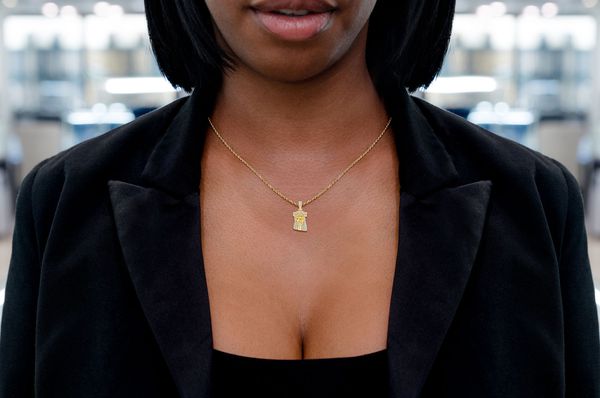 14K Solid Yellow Gold Initial Necklace