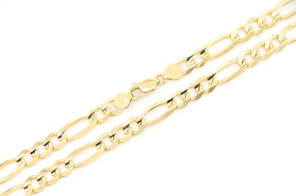 Icebox - 7MM Figaro Chain 14k Solid Gold