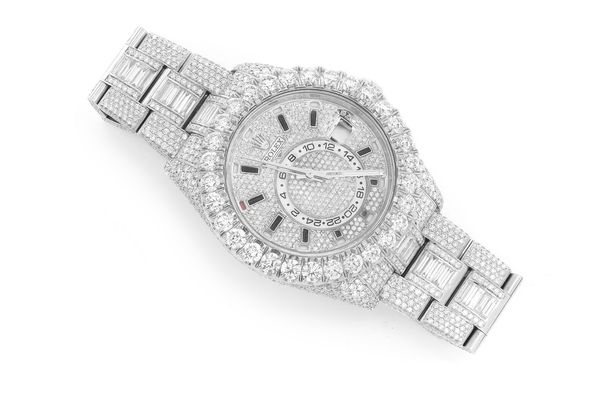 Icebox - Rolex Sky Dweller Steel (326934) - 28.00ctw Fully Iced Out