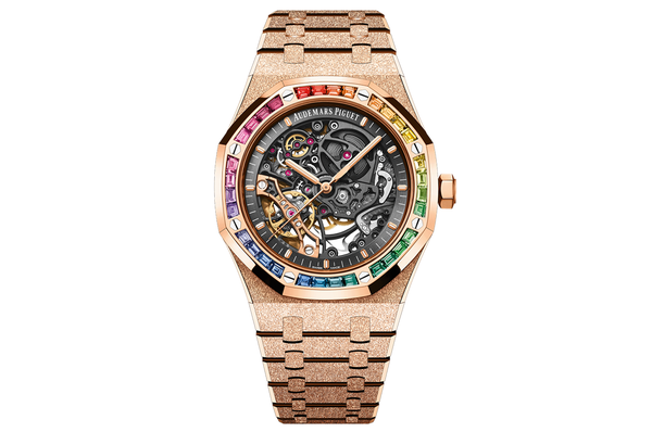 Icebox Audemars Piguet Royal Oak Skeleton Rainbow Baguette