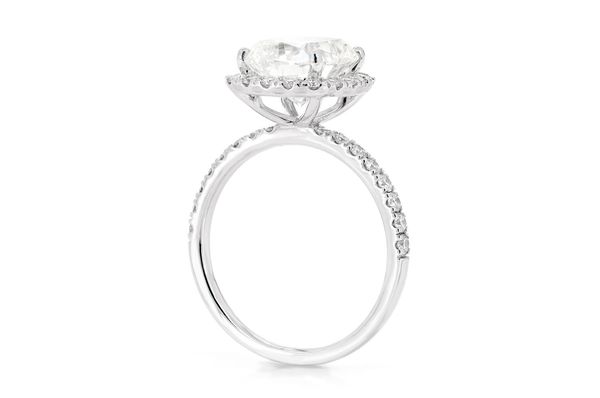 3.00ct Cushion Halo Diamond Engagement Ring 14k Solid Gold 3.85ctw