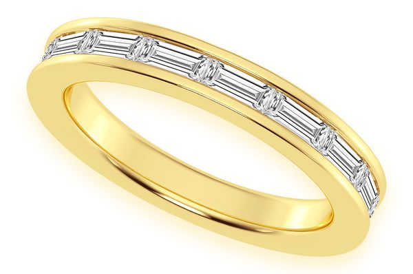 One Row Baguette Channel Set Band 14k Solid Gold .50ctw