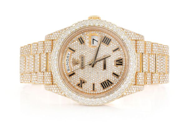 Iced out shop white gold rolex