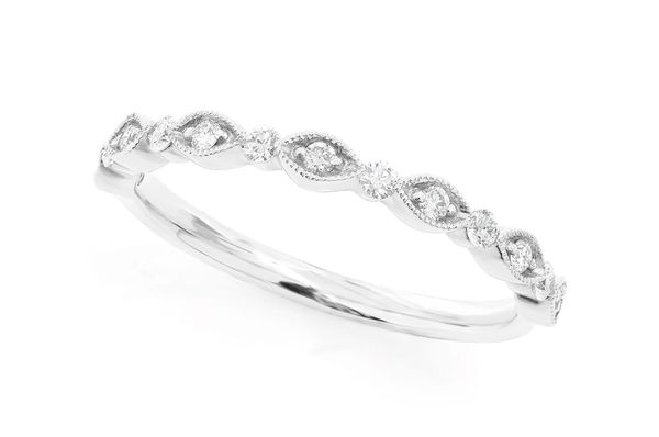 Stackable Diamond Band 14k Solid Gold 0.15ctw