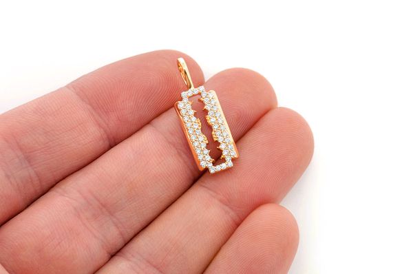 Icebox - Razor Blade Diamond Pendant 14k Solid Gold 0.50ctw