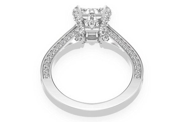 Chant - 1.00ct Princess Solitaire - Deluxe One Row Scallop - Diamond Engagement Ring - All Natural Vs Diamonds