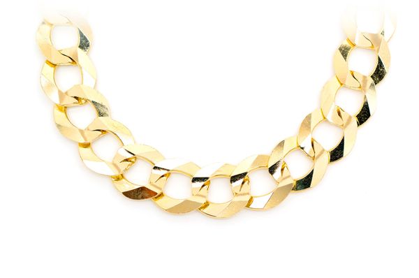 Flat Curb Link Chain in 14K Yellow Gold