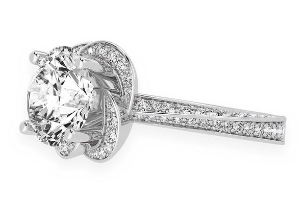 3.00ct Round Solitaire - Flower Petal Halo - Diamond Engagement Ring - All Natural Vs Diamonds