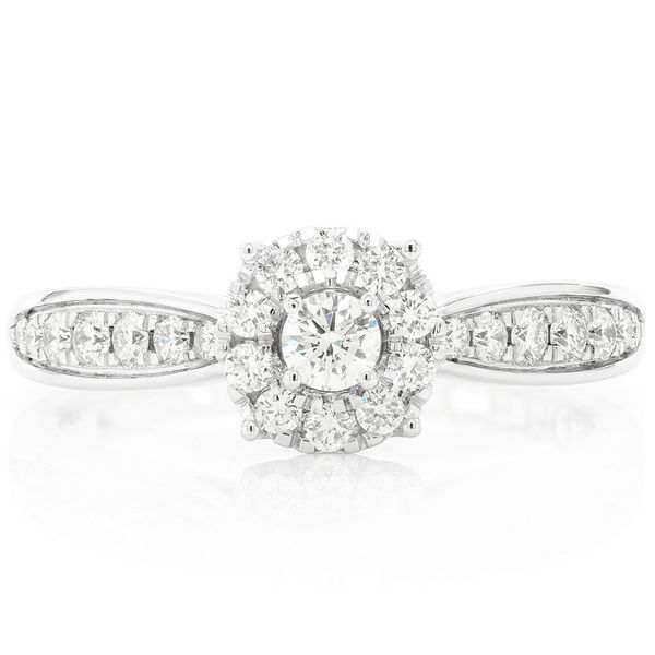 Icebox - Double Layer Round Engagement Ring 14K 0.50ctw