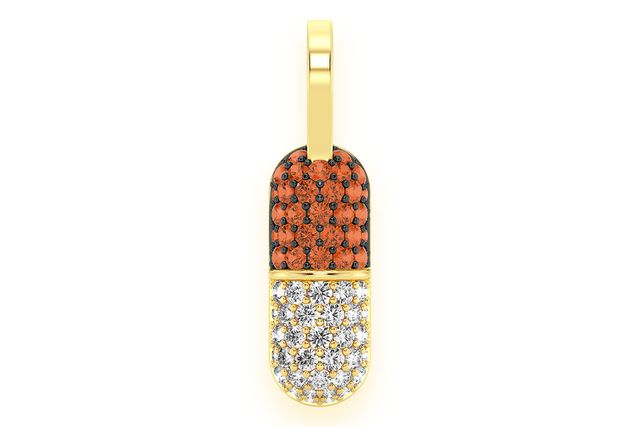 Icebox - Lock Diamond Pendant 14k Solid Gold 0.50ctw