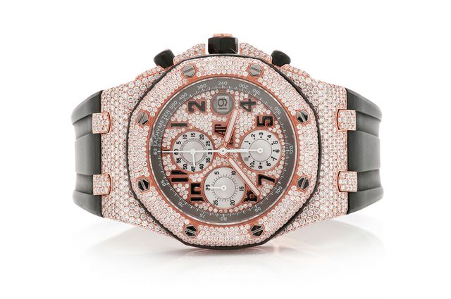 Icebox - Audemars Piguet Royal Oak Skeleton 41MM Steel - Fully Iced Out