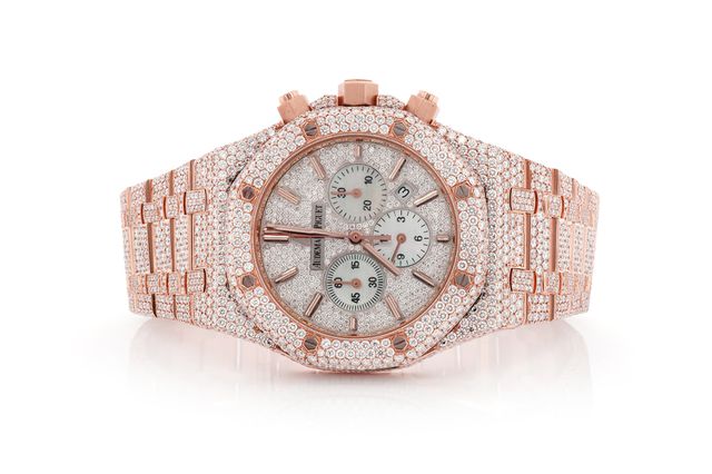 Audemars Piguet 42MM Royal Oak Offshore Chronograph Iced Out 35CT Diamond  Custom Two Tone Rose Gold 18KT - Youarrived
