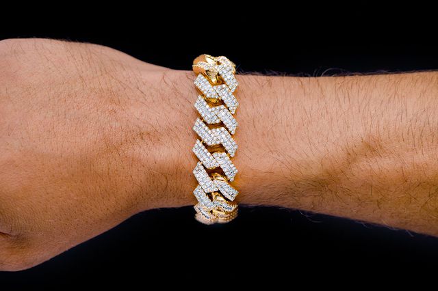 Icebox - 10MM Miami Cuban Link Diamond Bracelet 14k Solid Gold 5.00ctw