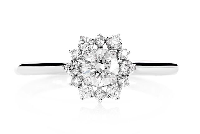 0.45ctw Flower Burst - Diamond Engagement Ring - All Natural 