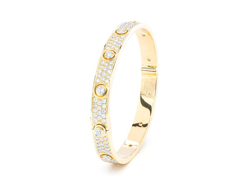 Icebox - Medium Full Diamond Signature Bangle Bracelet 14K 5.35ctw