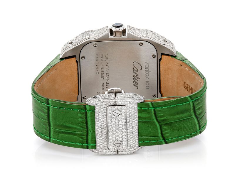 cartier santos green strap