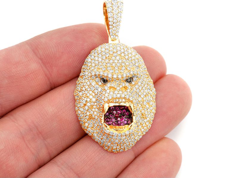 diamond gorilla pendant