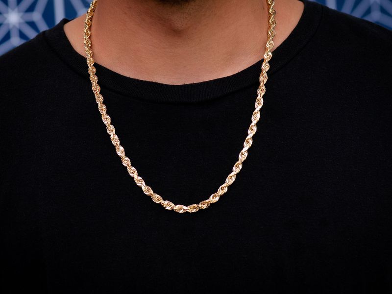 6mm 14k gold rope chain