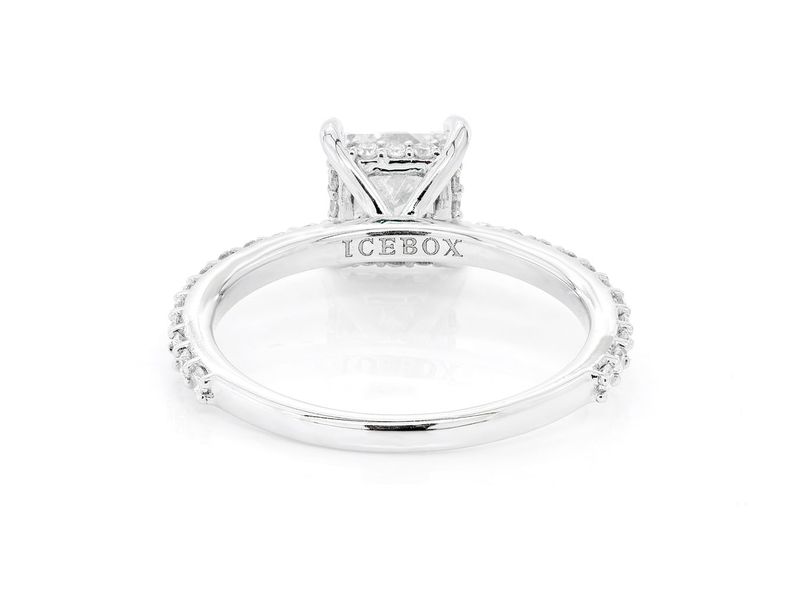 Icebox Princess Cut Under Halo Engagement Ring 18k 1 64ctw