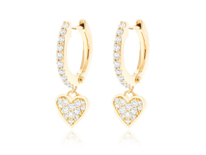 Icebox - Heart Huggie Hoop Earrings 14K 0.40ctw