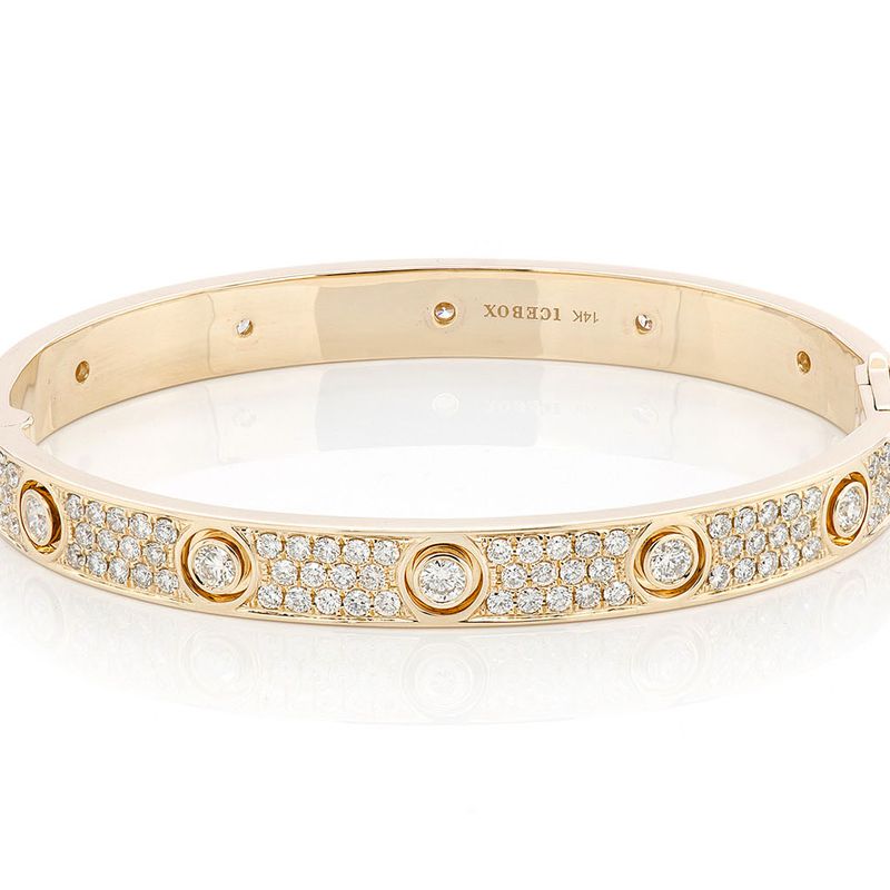 Icebox - Medium Signature Bangle Full Diamond Bracelet 14K 5.38ctw